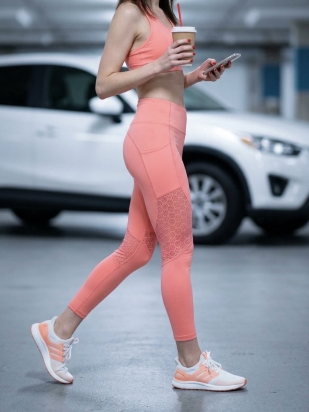 NWT Summer ZYIA Pink Patterned soft activewear Leggings